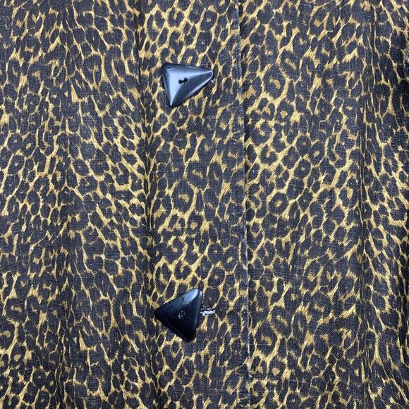 Vintage 90s {Painted Pony} Leopard Print Waxed Cotton Jacket Womens Medium - Picture 6 of 10